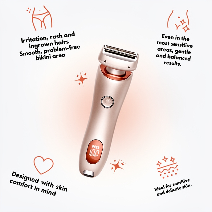 Velmora 2-in-1 Electric Shaver for Sensitive Skin ✨ Pain-Free, Smooth & Irritation-Free Hair Removal 🌸