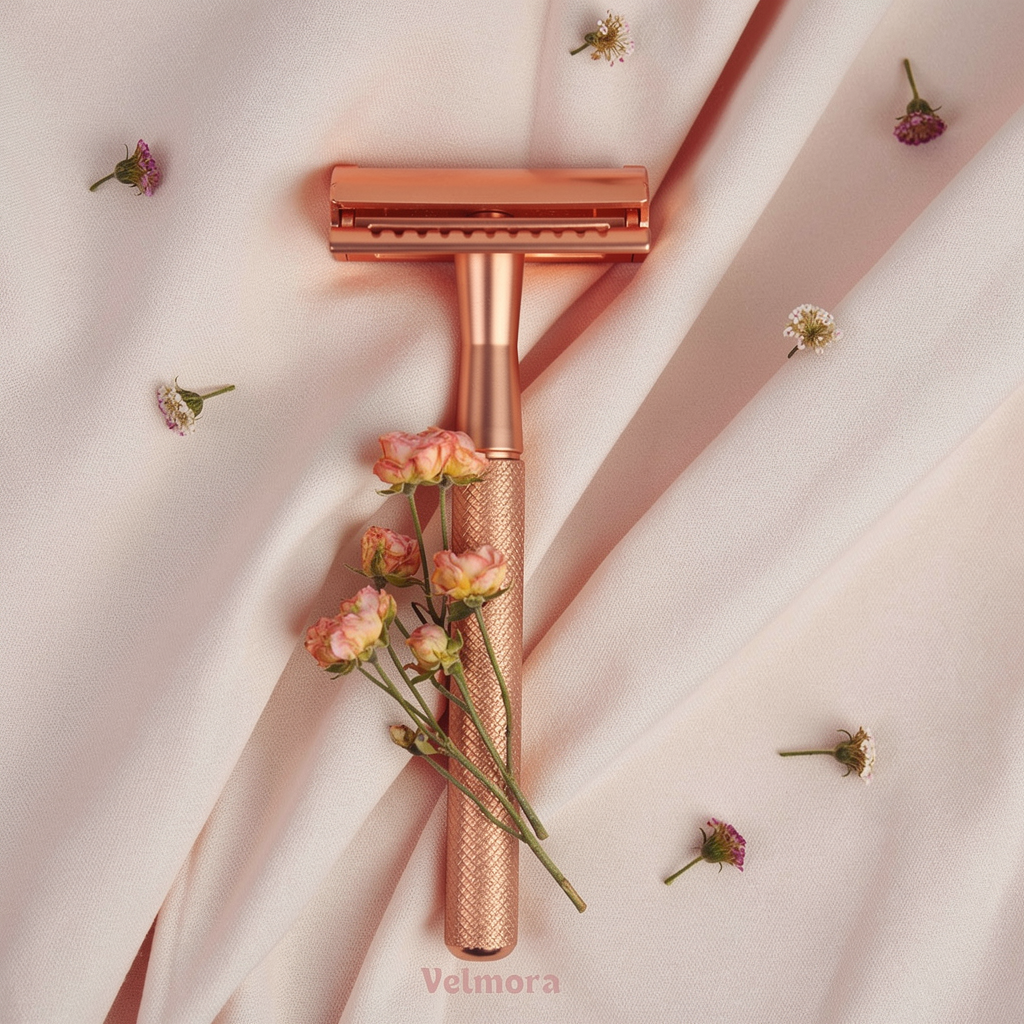 Velmora Rose Gold Safe Shaving Blade | Irritation-Free & Smooth Shave ✨🌸