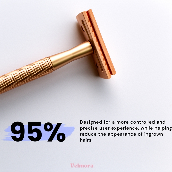 Velmora Rose Gold Safe Shaving Blade | Irritation-Free & Smooth Shave ✨🌸