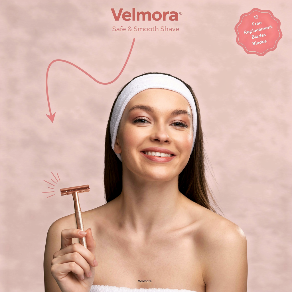 Velmora Rose Gold Safe Shaving Blade | Irritation-Free & Smooth Shave ✨🌸
