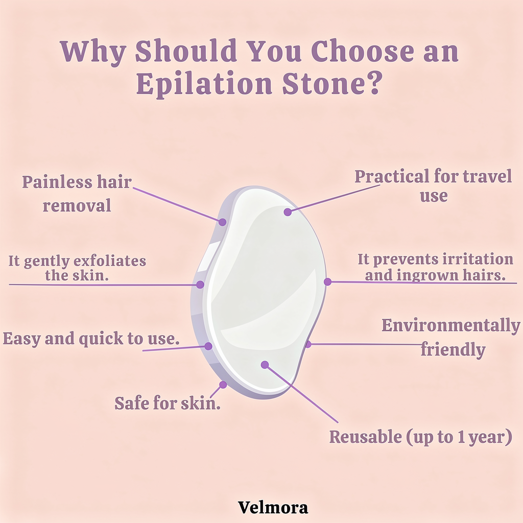 Velmora™ Epilation Stone 🌸✨ – Your Skin’s New Favorite Ritual  🪒❌ Say goodbye to razor bumps – hello silky smoothness 💆‍♀️💜